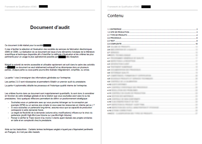 Framework d'audit pour EMS / CEM